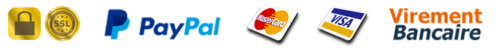 Nous proposons le paiement en ligne entièrement sécurisé, en toute confiance par cartes bancaires ou Paypal.